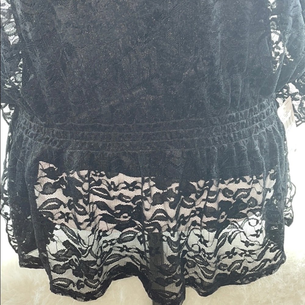 AB Studio Black Sheer Top with Cami Size L - Picture 7 of 14